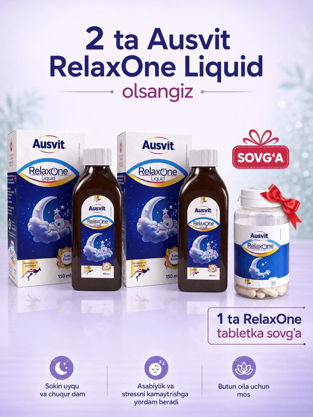 2x Relaxone suyuq sovga Relaxone tabletka