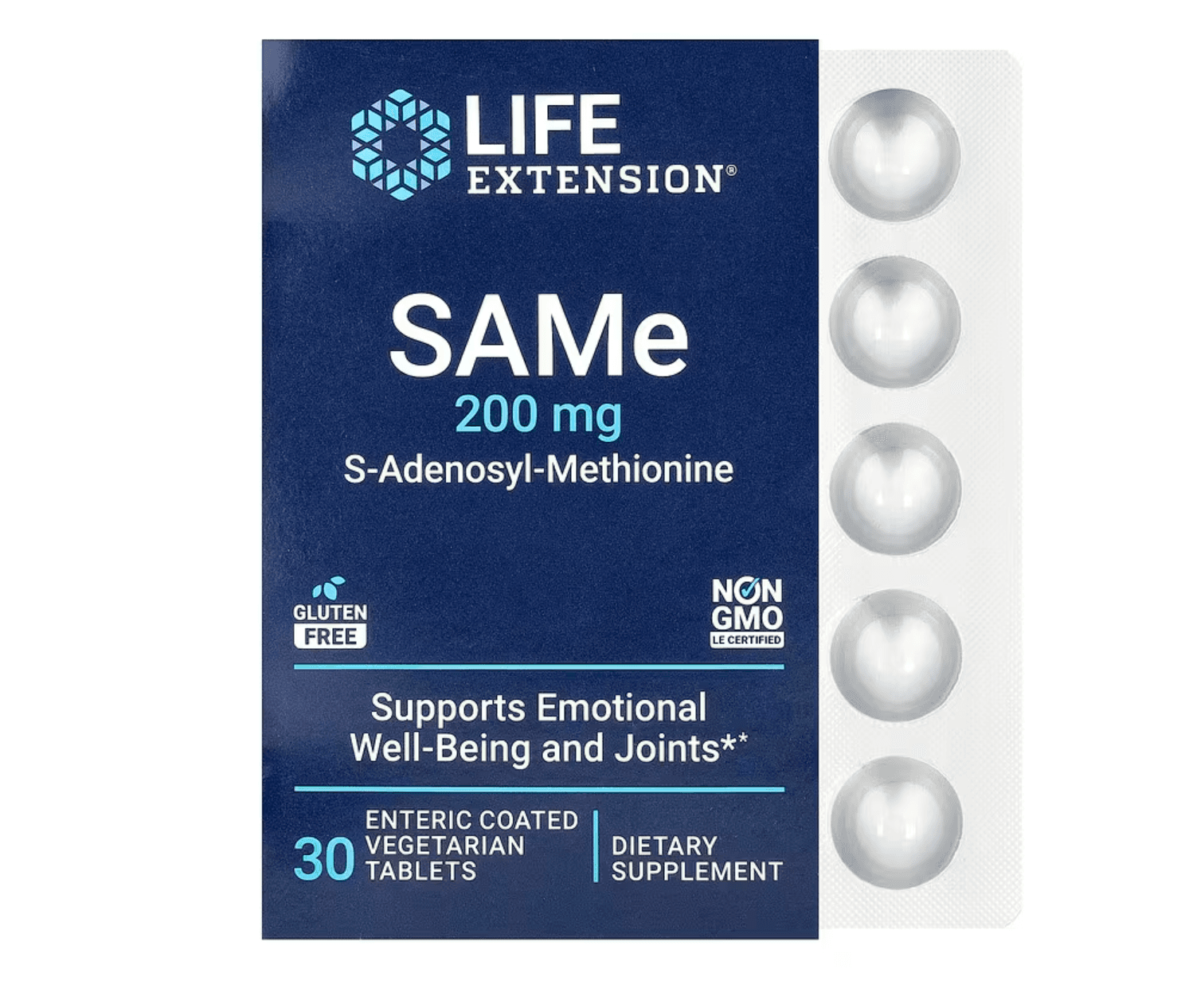 Life Extension, SAMe S-Adenosyl-Methionine, 200 mg, 30 Enteric Coated Vegetarian Tablets