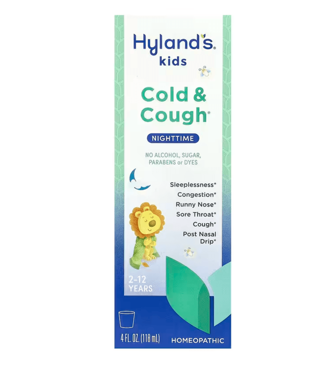 Hyland's Naturals, Kids, Cold & Cough, Nighttime, Ages 2-12, Unflavored, 4 fl oz (118 ml)