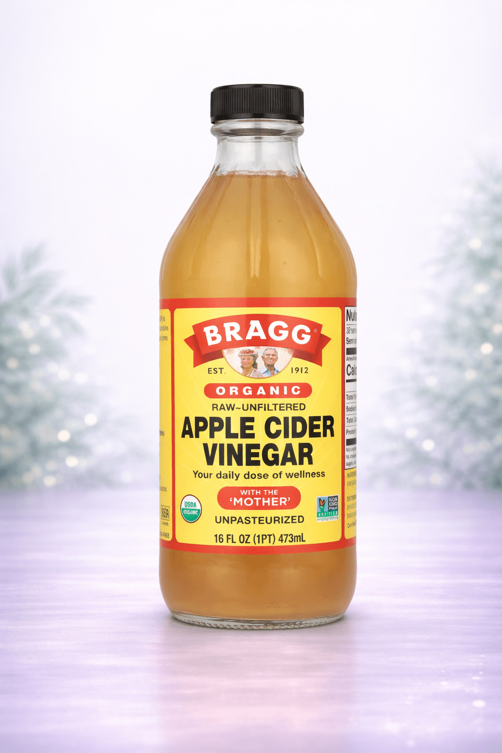 Bragg, Organic Apple Cider Vinegar with The 'Mother', 16 fl oz – Hazm uchun olma sirkasi 473ml