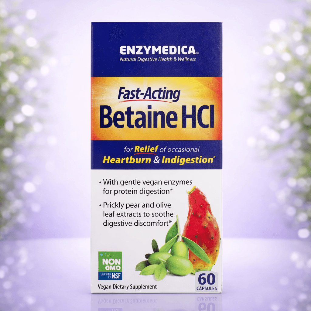 Enzymedica, Fast-Acting Betaine HCl, 60 Capsules