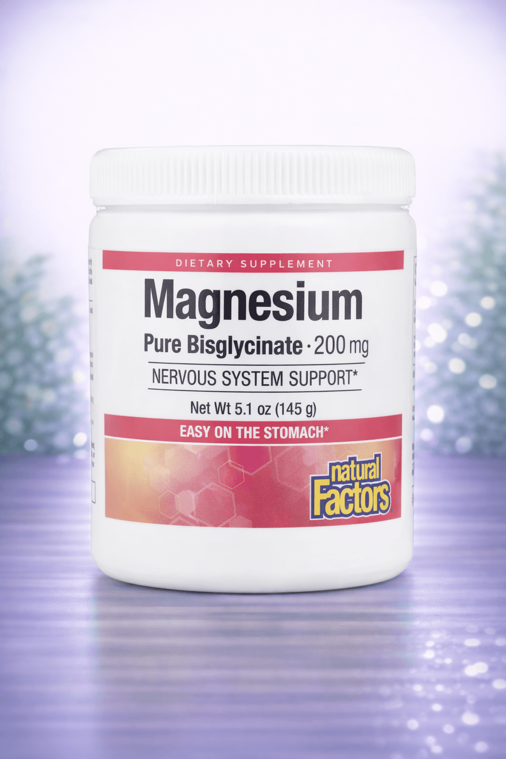 Natural Factors, Magnesium Pure Bisglycinate, 4.23 oz (120 g) – Tinchlanish uchun sifatli magniy