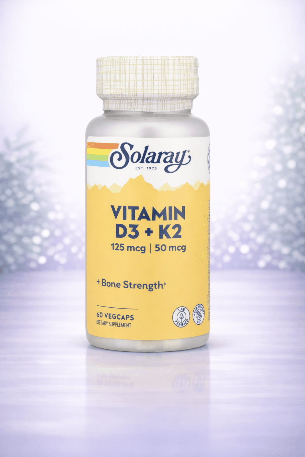 Solaray, Vitamin D3 + K2, 60 VegCaps