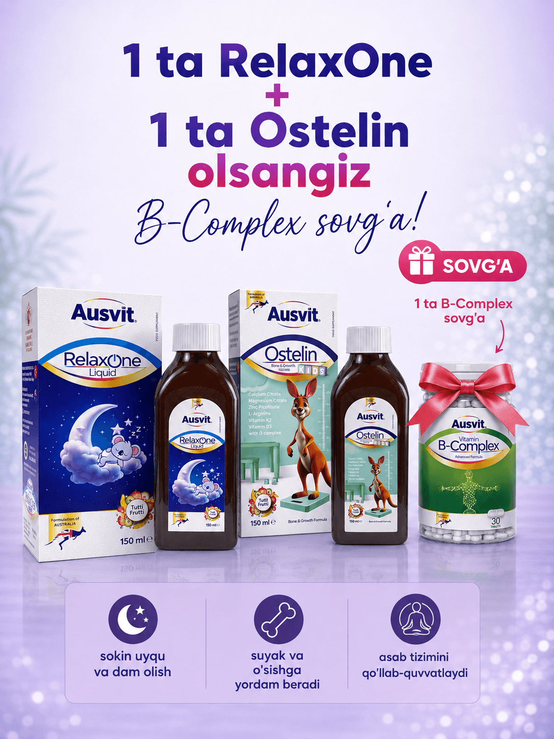 Relaxone+Ostelin sovg'aga B-complex tabletka