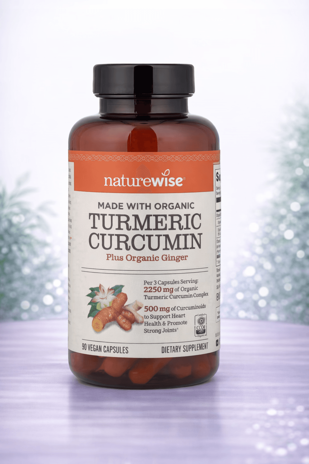 NatureWise, Organic Turmeric Curcumin, 90 Vegan Capsules