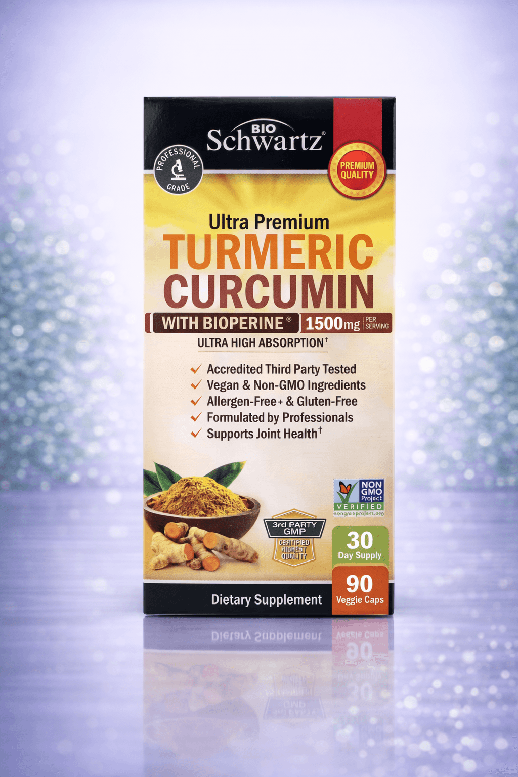 BioSchwartz, Ultra Premium Turmeric Curcumin With Bioperine®, – Kuchli kurkumin kompleksi 90pcs