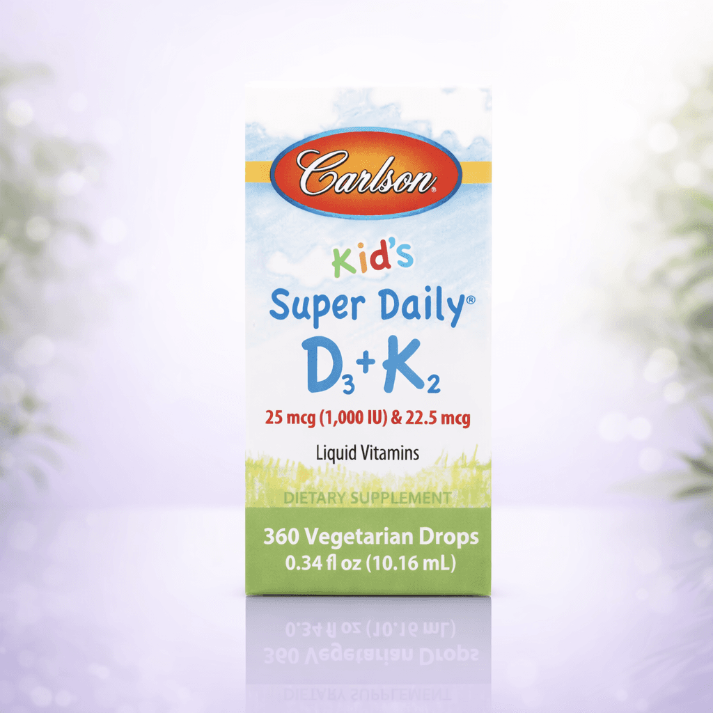 Carlson, Kid's Super Daily® D3 + K2, 0.34 fl oz – Suyak o'sishi uchun tomchi 10.16ml
