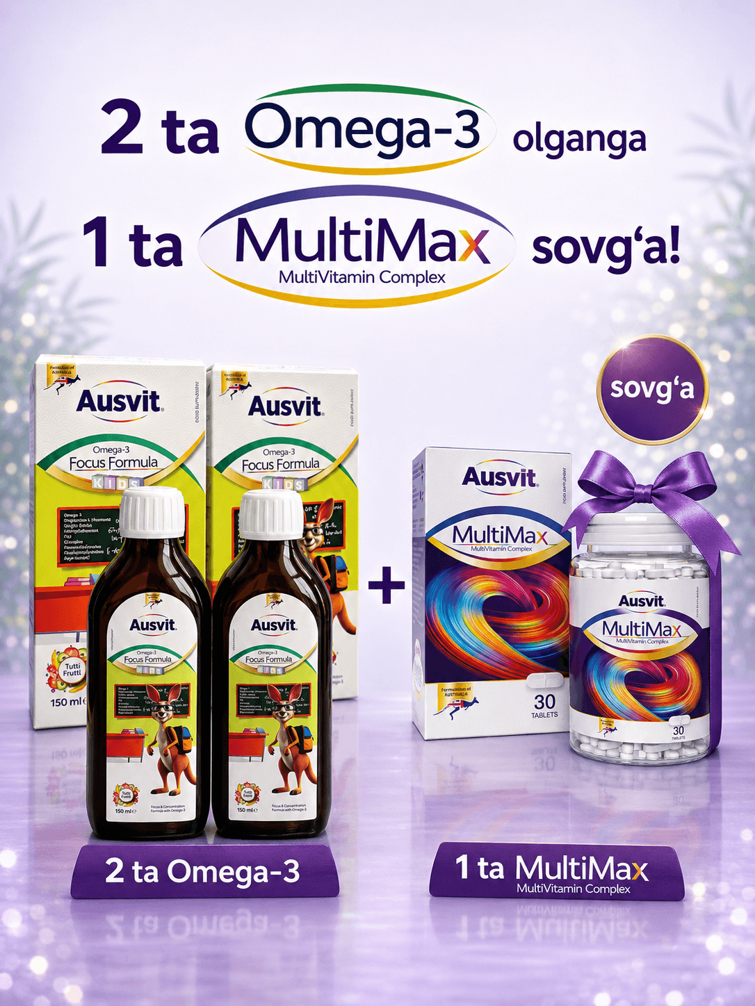 2x Omega-3 sovg'aga Multimax tabletkasi