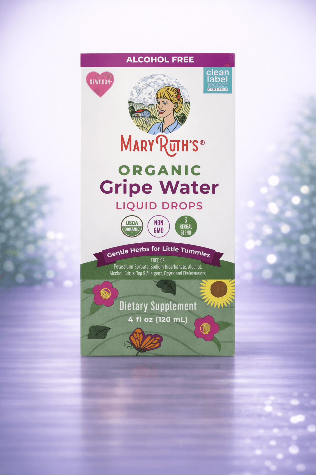 MaryRuth's, Organic Gripe Water Liquid Drops, Newborn+, 4 fl oz (120 ml)