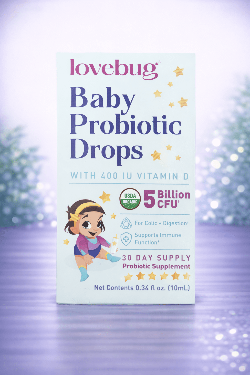 LoveBug Probiotics, Baby Probiotic Drops, 5 Billion CFU, 0.34 fl oz (10 ml)