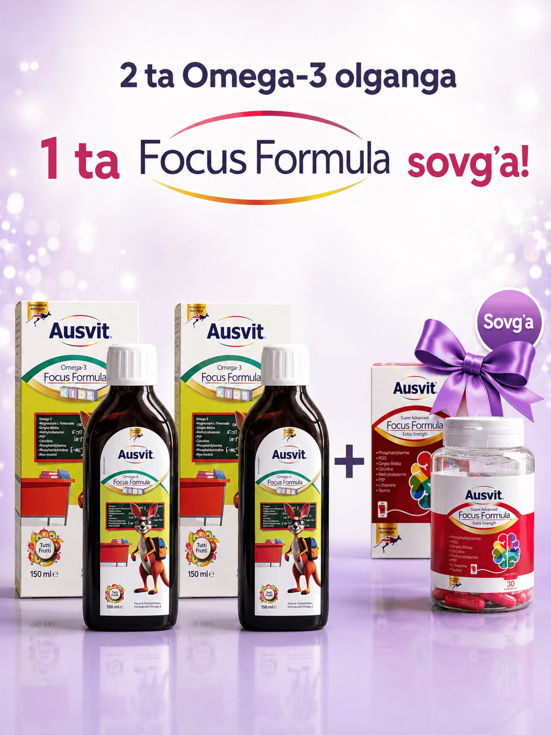 2x Omega-3 sovg'aga Focus Formula tabletka