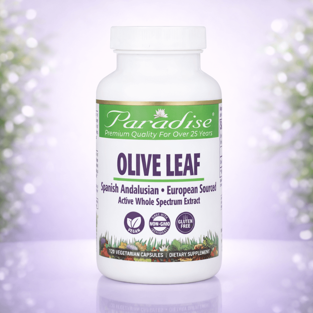 Paradise Herbs, Olive Leaf, 120 Vegetarian Capsules (250 mg per Capsule)– Tabiiy immun va yurak quvvati