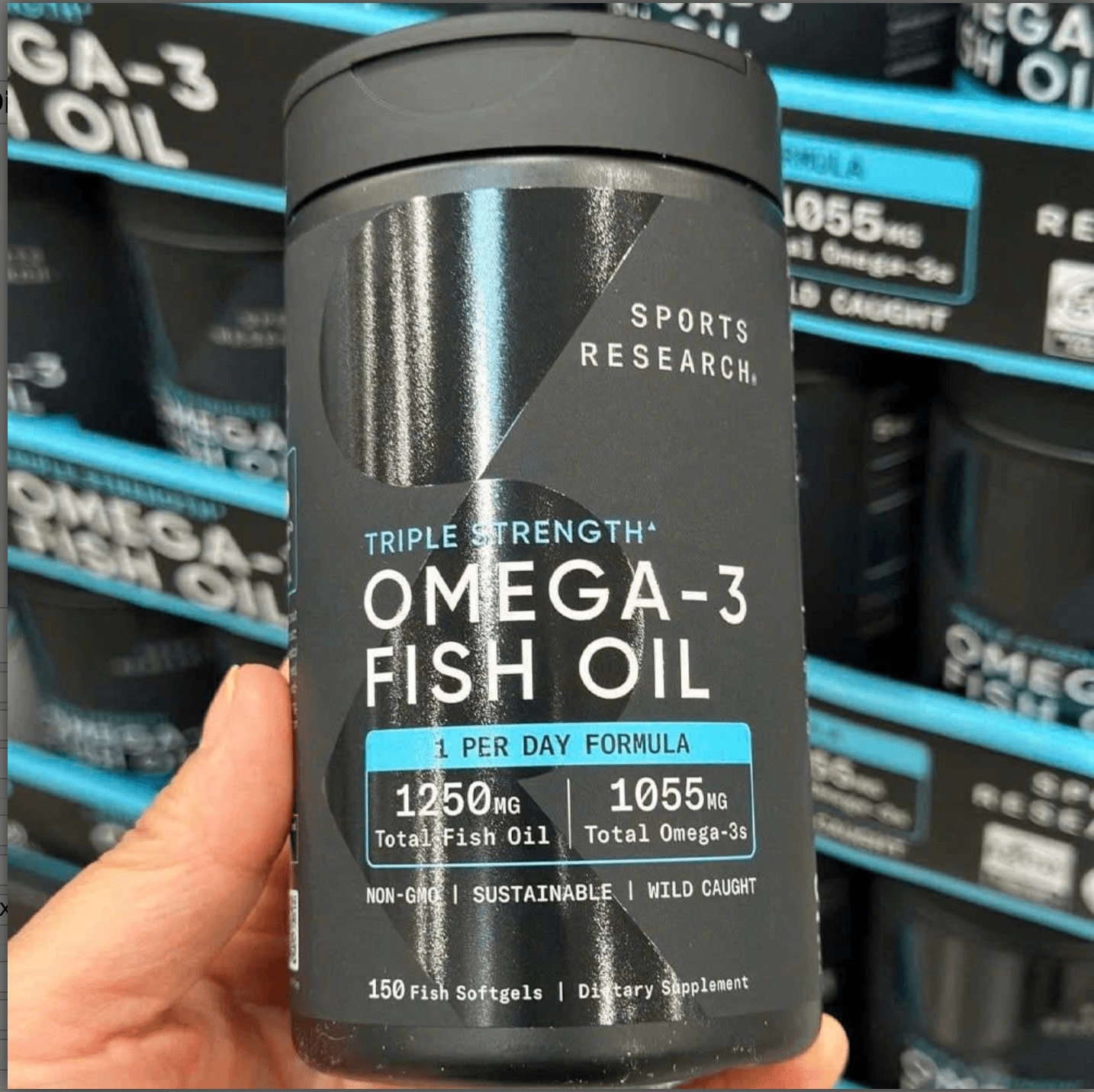 Sports Research, Omega-3 Fish Oil, Triple Strength, 1,250 mg, 150 Softgels